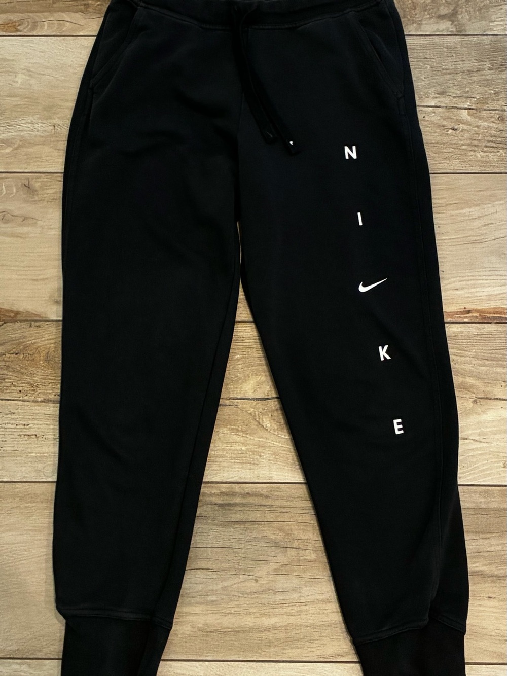 Nike gray Jogger Sweatpants with White Vertical Logo